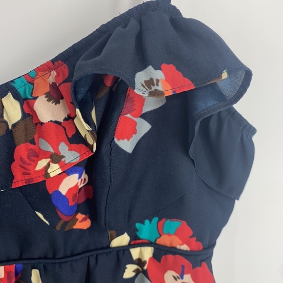 American Eagle Women's Blue & Red Floral Print Tank Top Adjustable size Medium - Picture 4 of 8